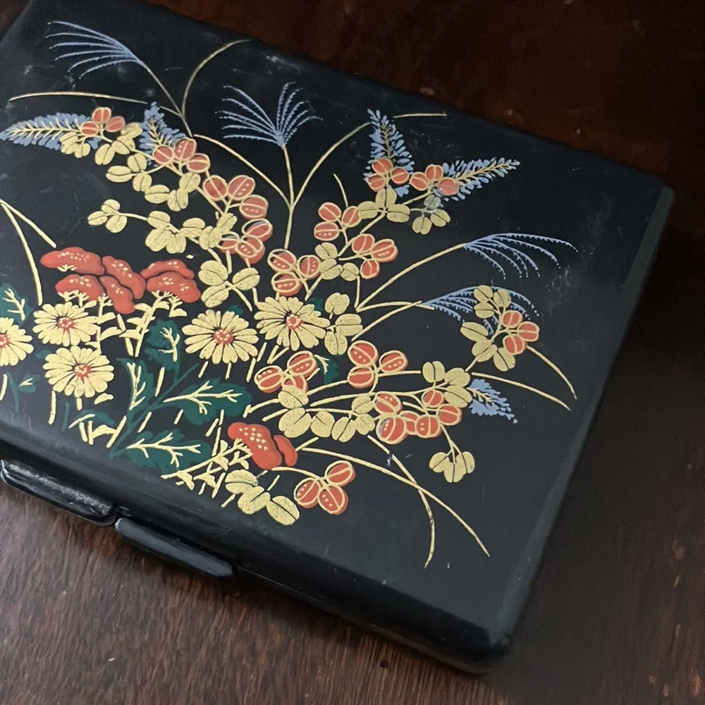 Vintage 1950s-60s Little Asian Style Plastic Jewelry Box Made in Hong Kong
